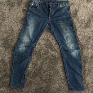 G-Star Blue Slim Jeans with Distressed Detailing
